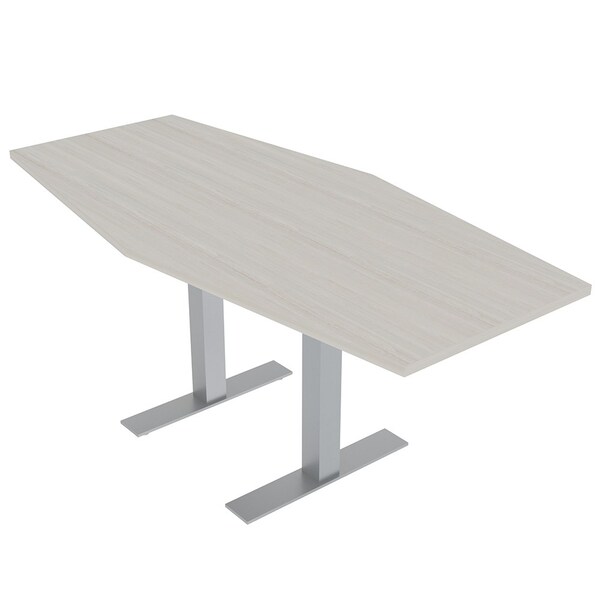 33.5 in W, 69.5 in L, 29 in H, Engineered Wood Top, Ivory